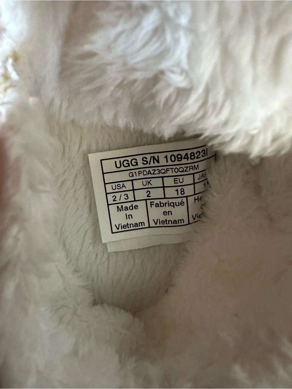 UGG Plush Faux-Fur Infant Slippers in Cream